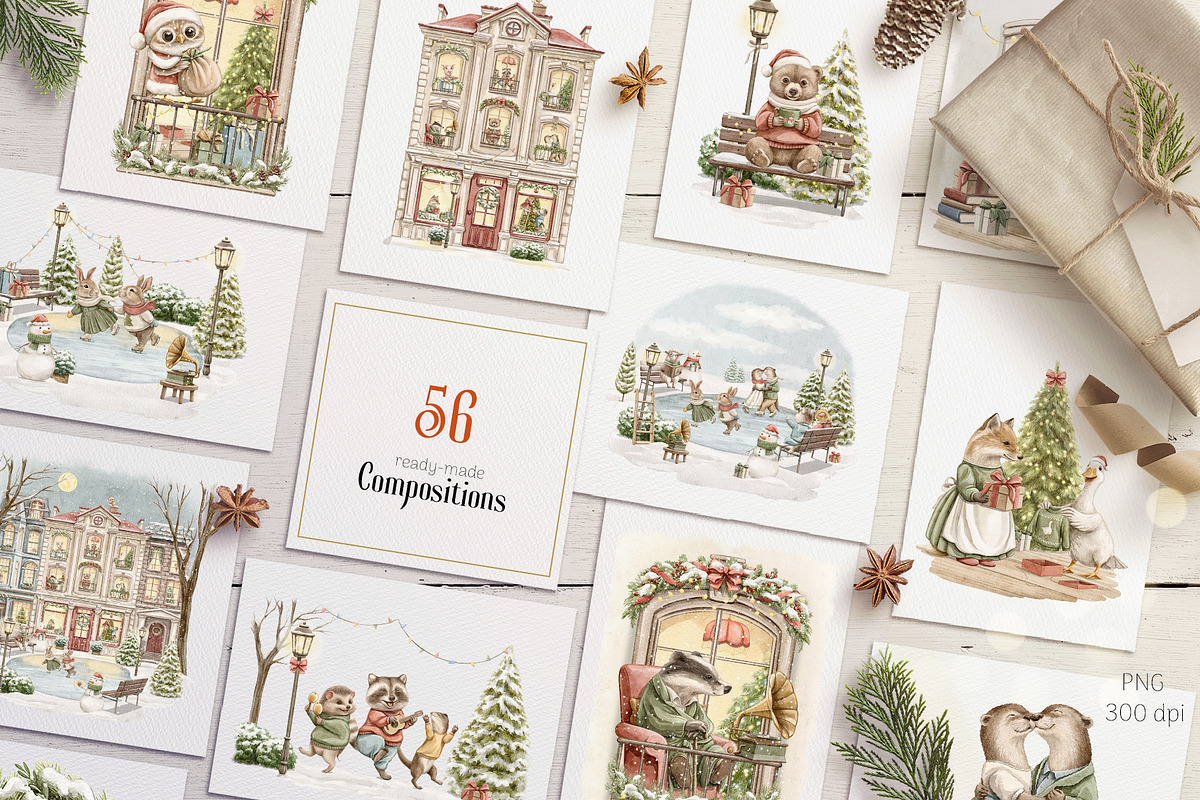 The Christmas town, an Animal Illustration by Mimomy (Photo 10 of 14)