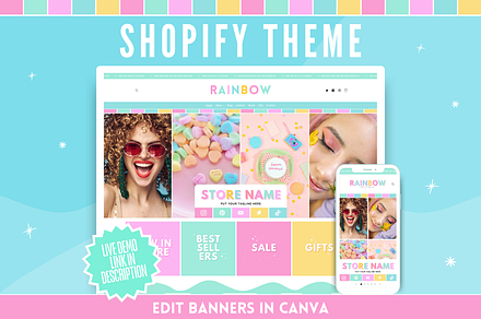 Rainbow Shopify Theme, a Shopify Template by SunshineStudioBoutique