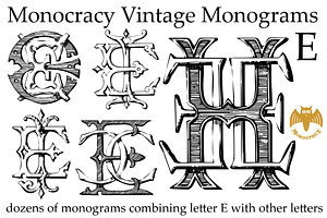 Vintage Monograms E, a Blackletter Font by Intellecta Design