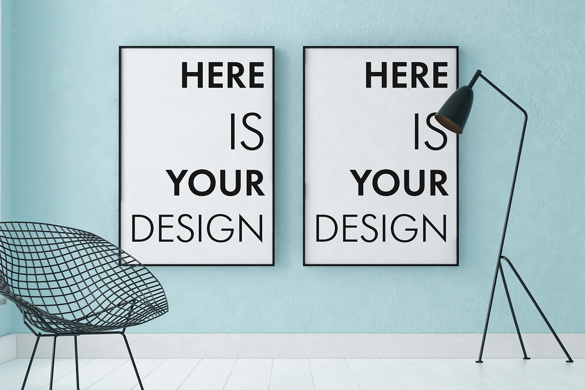 4 mockups interior loft style, a Print Template by FilL239 (Photo 4 of 9)