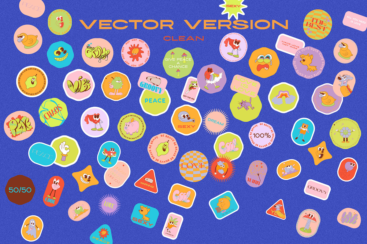 Retro Vibe Stickers, an Emoji Icon by nadispasibenko (Photo 3 of 15)
