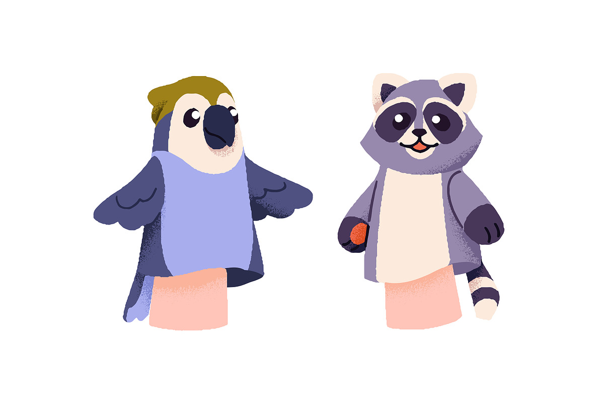 Animal hand puppets for kids set, an Animal Illustration by PaperTrident (Photo 3 of 7)
