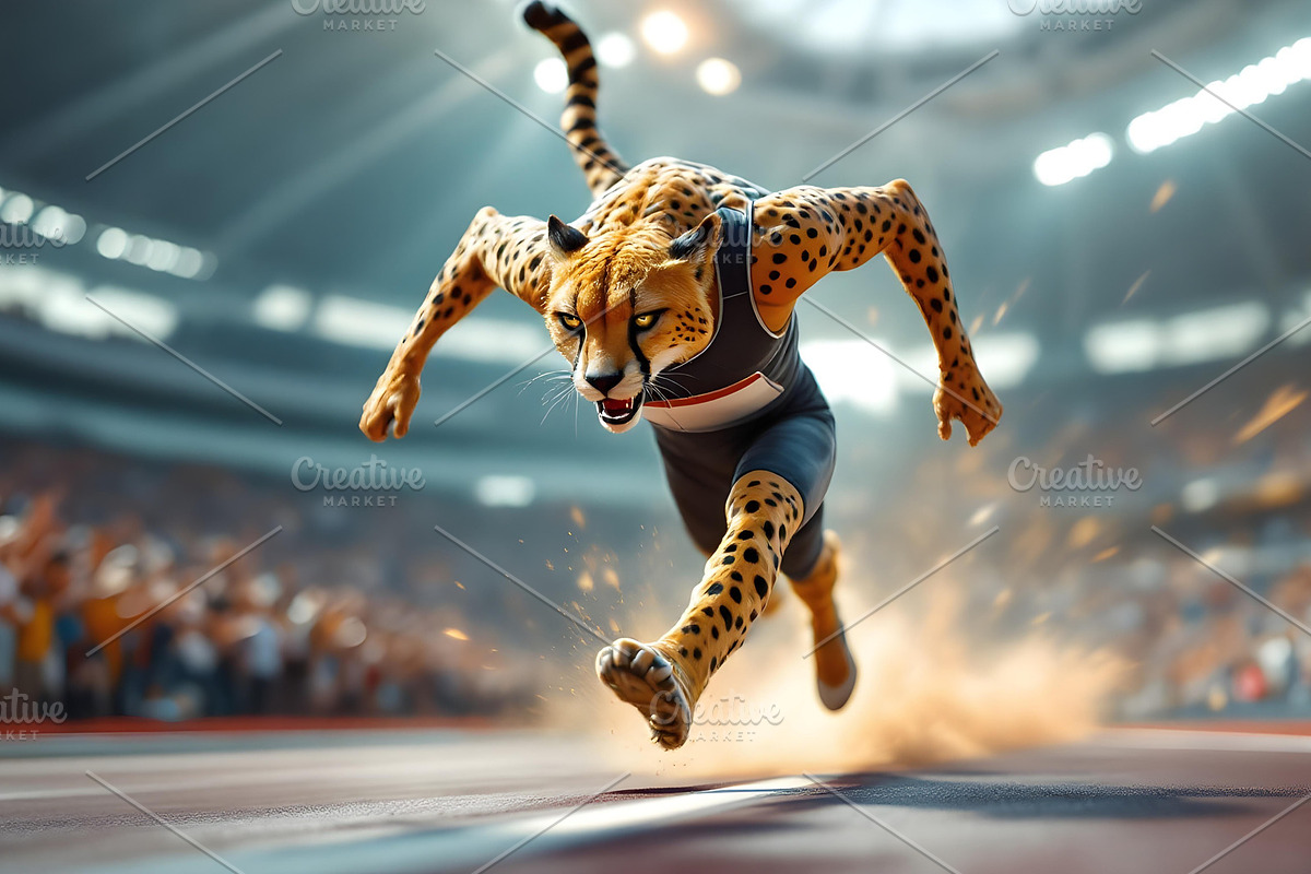 Cheetah running athletes are running, an Animal Photo by Stock Shape (Photo 6 of 8)