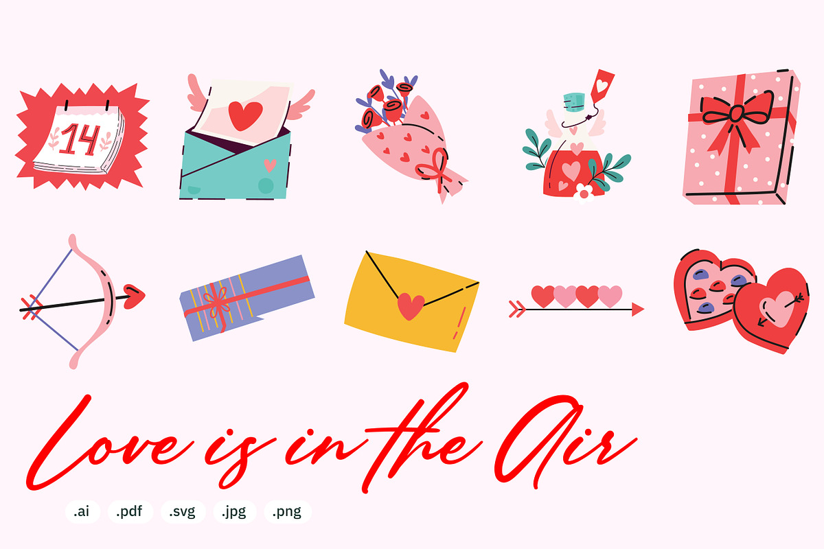 Cute Valentine’s Day Illustrations, an Object Graphic by crafty (Photo 2 of 4)