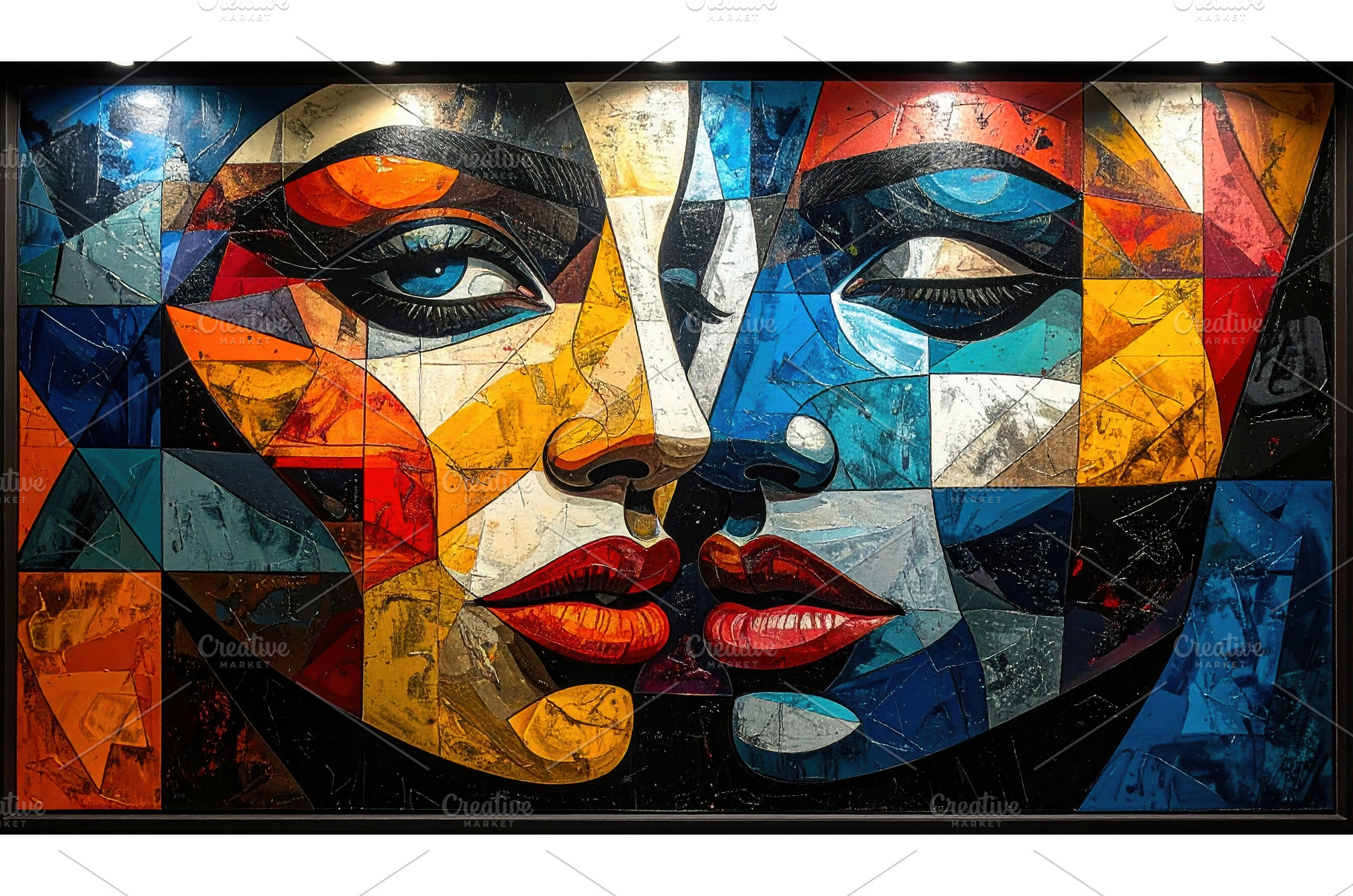 Abstract mosaic style artwork of two, an Arts & Entertainment Photo by Igor Tichonow