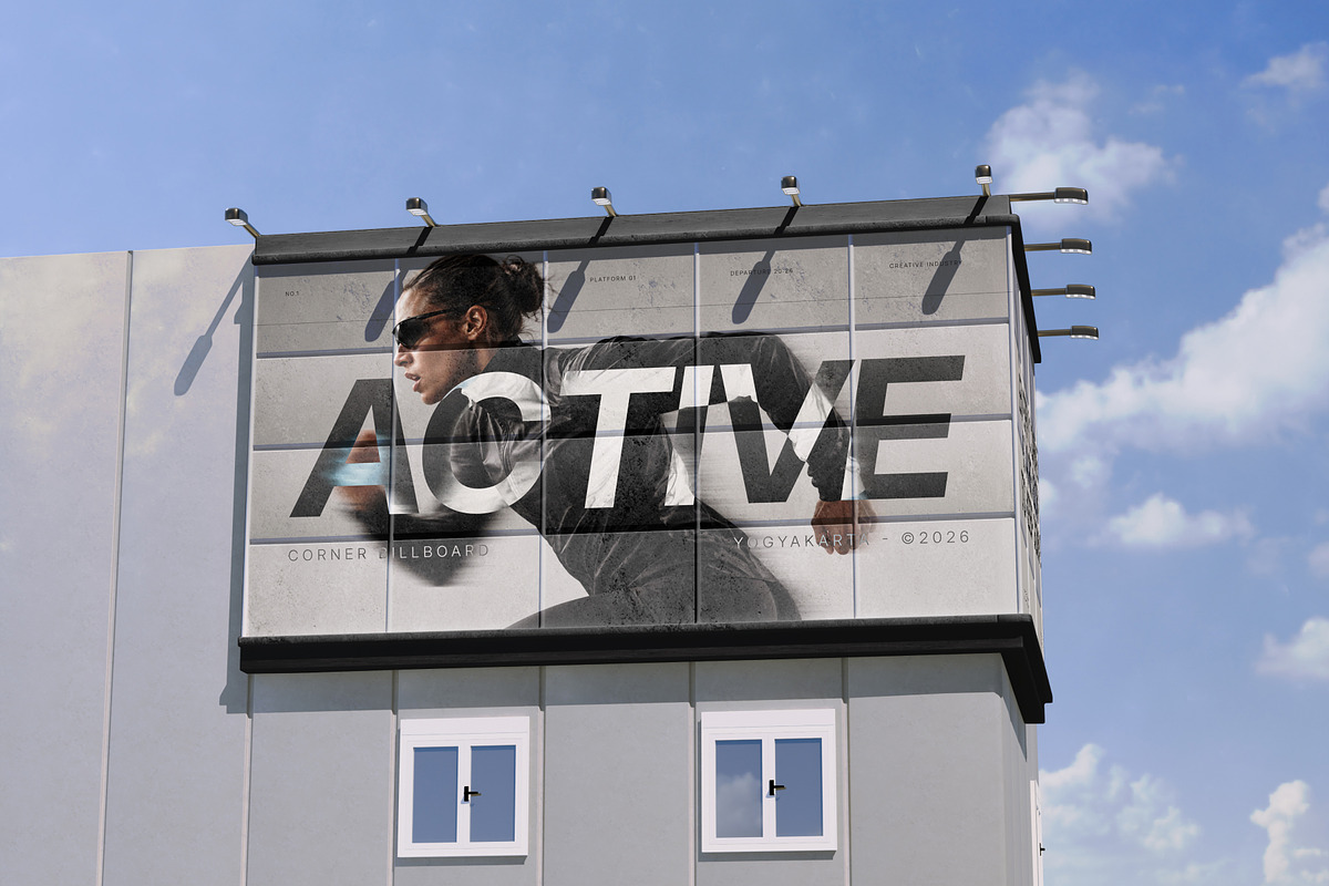 Corner Billboard Mockup, an Advertising Mockup by SLAB! Design (Photo 4 of 7)