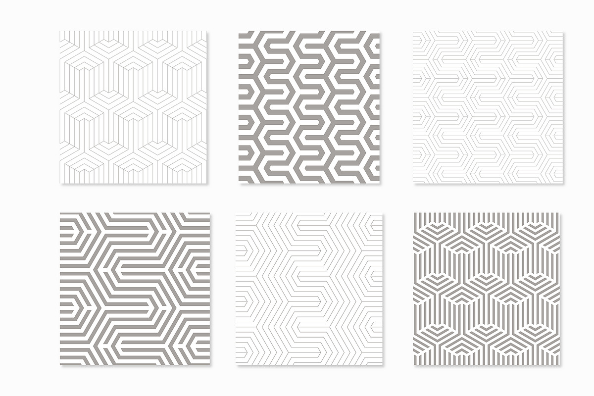 24 Geometric Monochrome Patterns, a Pattern Graphic by Curly_Pat (Photo 2 of 7)
