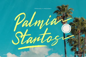 Palmia Startos | Retro Brush Script, a Script Font by gracetype_studio