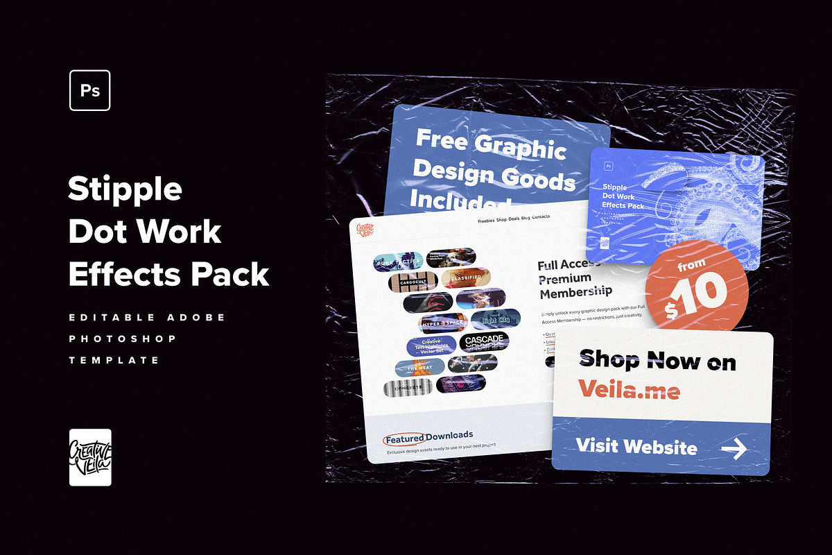 Stipple Dot Work Effects Pack, a Layer Style Add-On by Creative Veila (Photo 8 of 8)