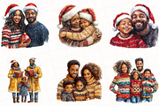 Black Family Christmas Eve Clipart, an Illustration by OK Design (Thumbnail 3 of 5)