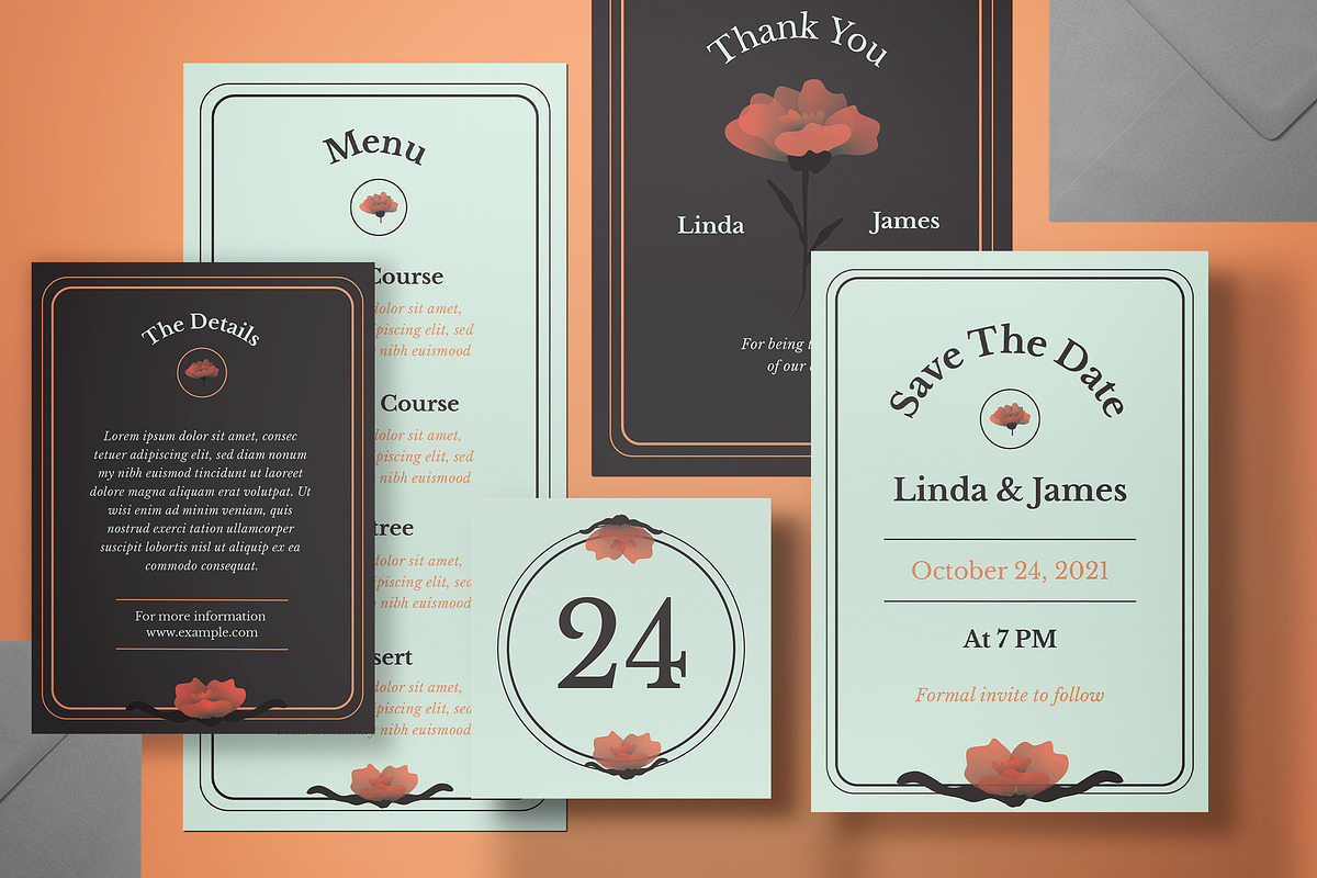 Wedding Invitation Set, an Invitation Template by graphicook (Photo 1 of 3)
