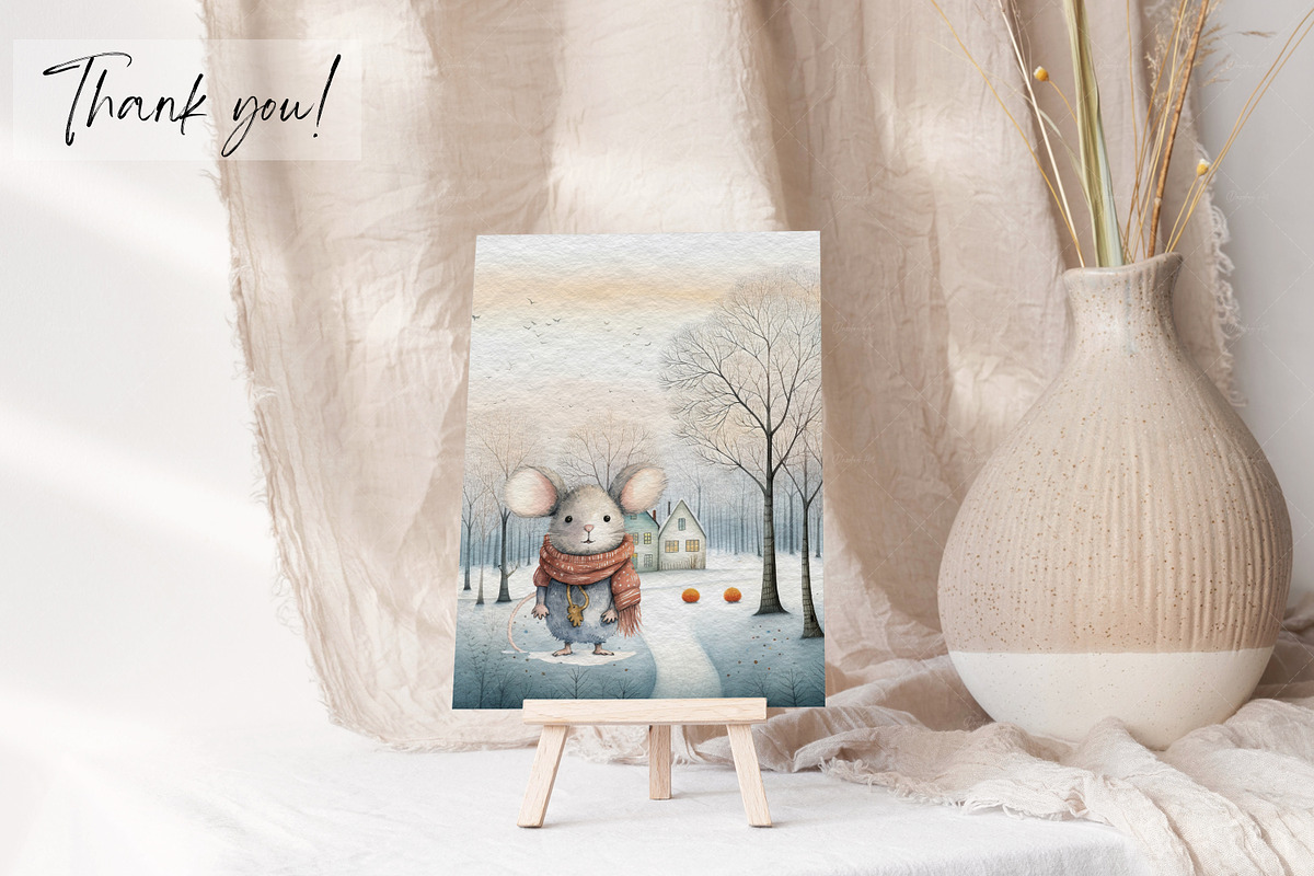 Winter Mouse Whimsy, an Animal Illustration by Dazzling Art Boutique (Photo 12 of 12)