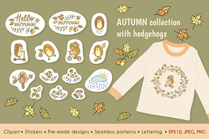 Cozy Autumn Hedgehog Collection