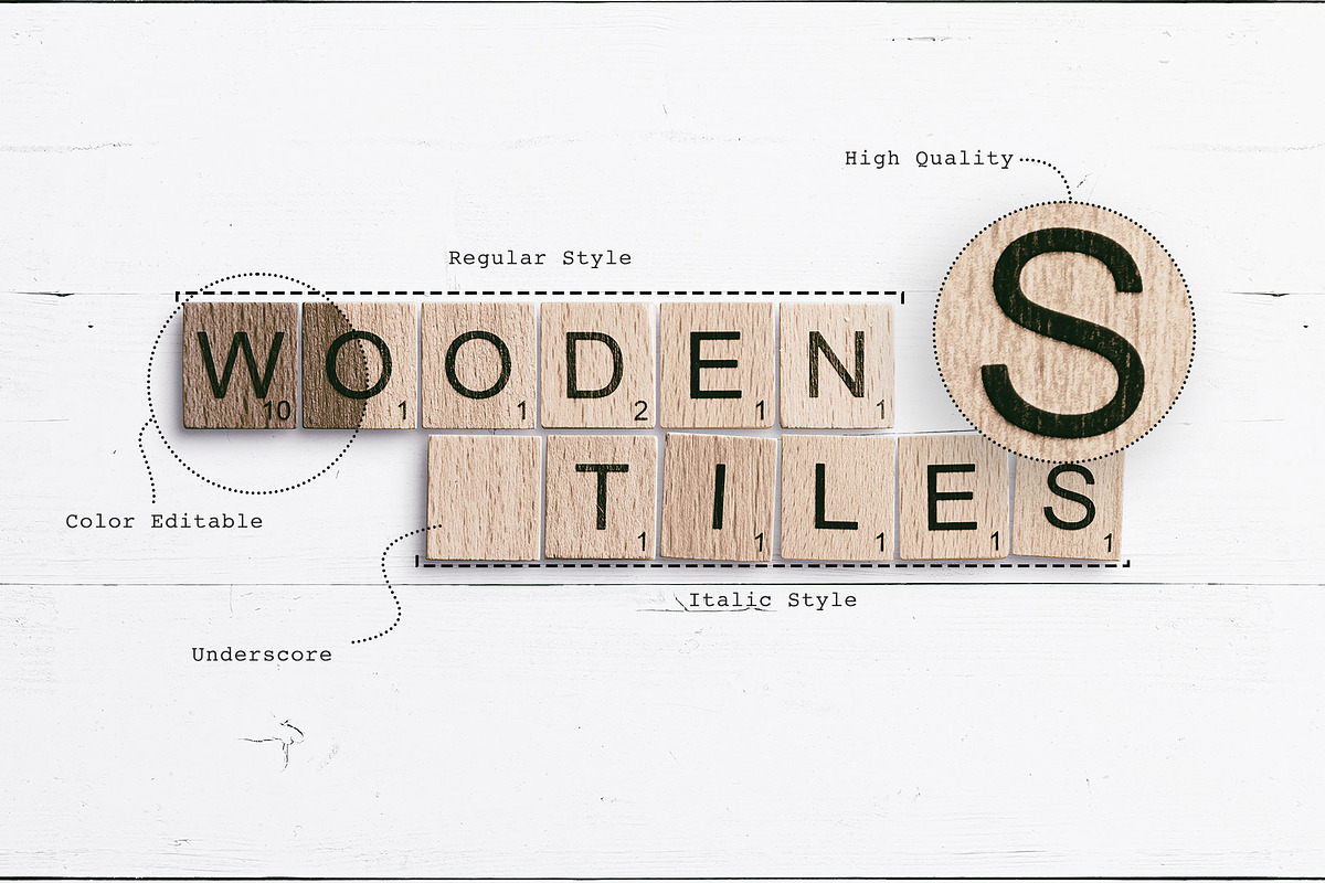 Wooden Tiles Font preview 6