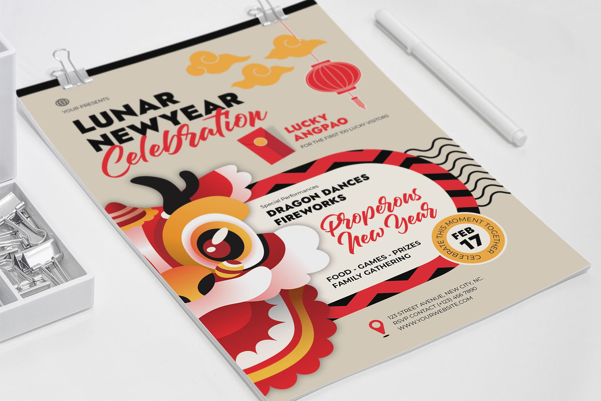 Lunar New Year Celebration, a Flyer Template by Me55enjah Design (Photo 4 of 4)