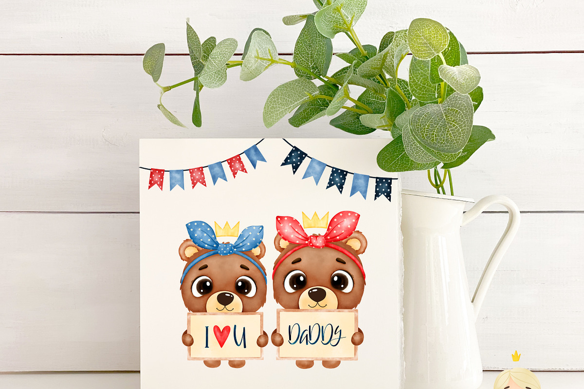 Father's Day Watercolor, an Animal Illustration by Natalya_Mona_Art (Photo 8 of 10)