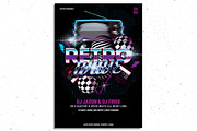 Retro Party Flyer Template, a Flyer Template by Hotpin (Thumbnail 1 of 4)