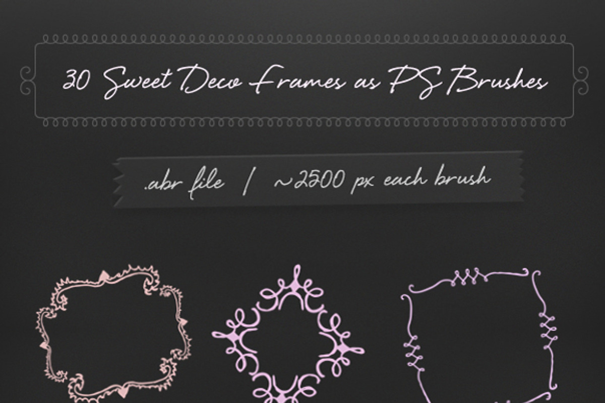 30 Sweet Deco Frames PS Brushes preview 2
