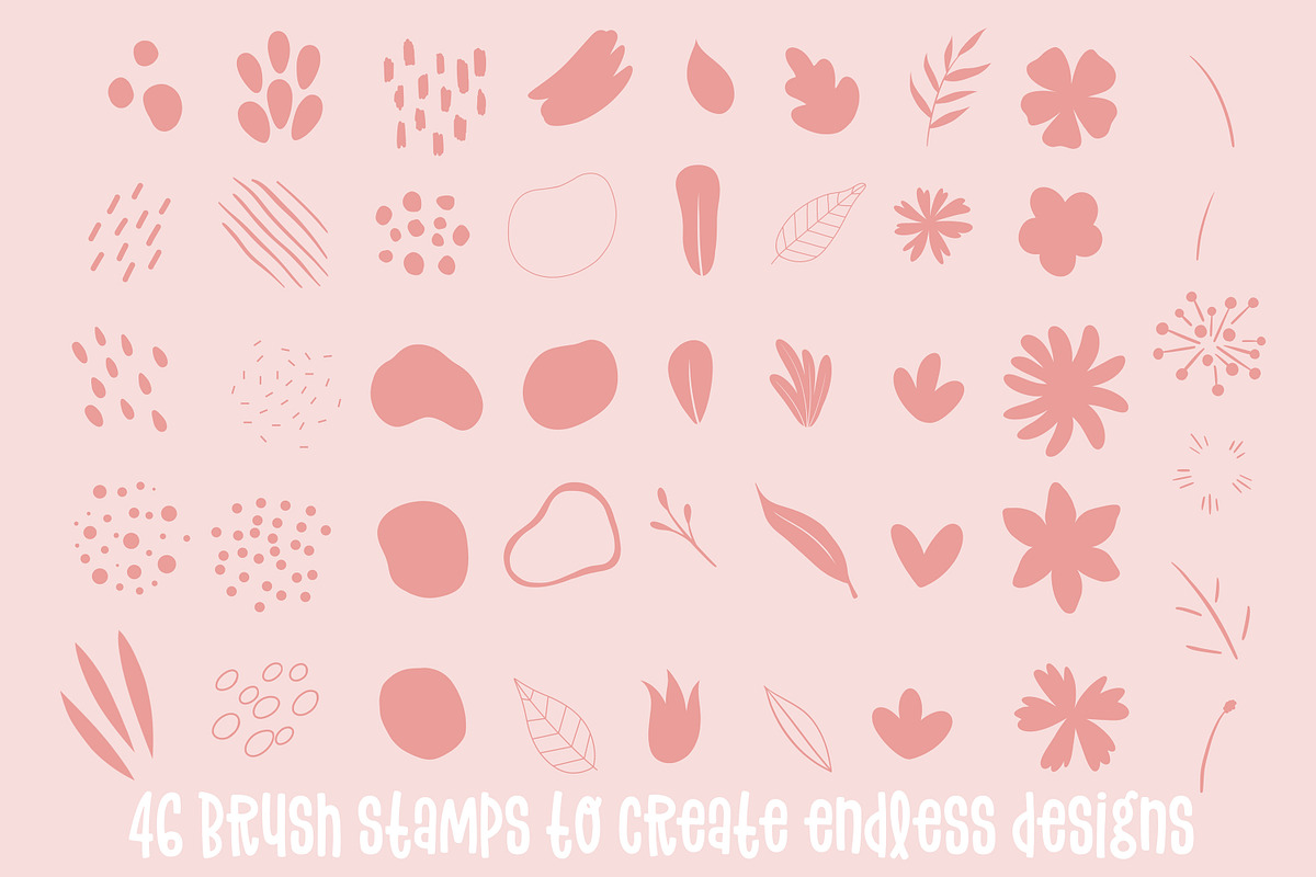 Abstract Floral Procreate Stamps, a Brush Add-On by Brushed Rose (Photo 4 of 4)