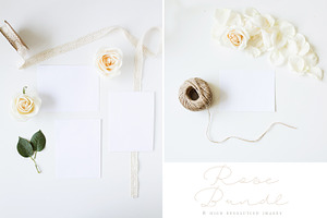 White Rose Stationery Mockup Bundle