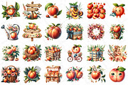 Cute Peaches Garden Fruit Clipart, an Illustration by DreamPrint404 (Thumbnail 4 of 6)