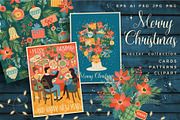Merry Christmas! Vector collection, a Decorative Illustration by Nadia Grapes (Thumbnail 1 of 11)