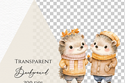 Watercolor clipart autumn friends, an Animal Illustration by Invite to Clipart (Thumbnail 6 of 6)