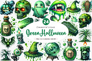 Green Halloween Clipart, an Illustration by SinaCreation (Thumbnail 1 of 5)