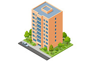 sometric High Rise Apartment Tower, an Object Illustration by Golden Sikorka (Thumbnail 1 of 3)