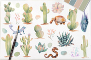 Cacti watercolor collection, an Object Illustration by Skliarova (Thumbnail 4 of 10)