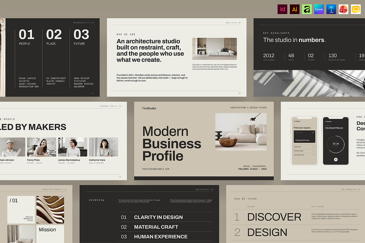Modern Minimalist Presentation Templ, a Presentation Template by BrandPacks (Photo 1 of 7)