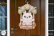 Easter Bunny Swing Door Sign SVG, a Decorative Illustration by svgocean (Thumbnail 2 of 3)