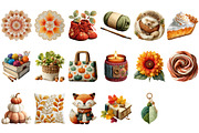 Watercolor Crochet Autumn Clipart, an Illustration by Craft Nest (Thumbnail 2 of 4)