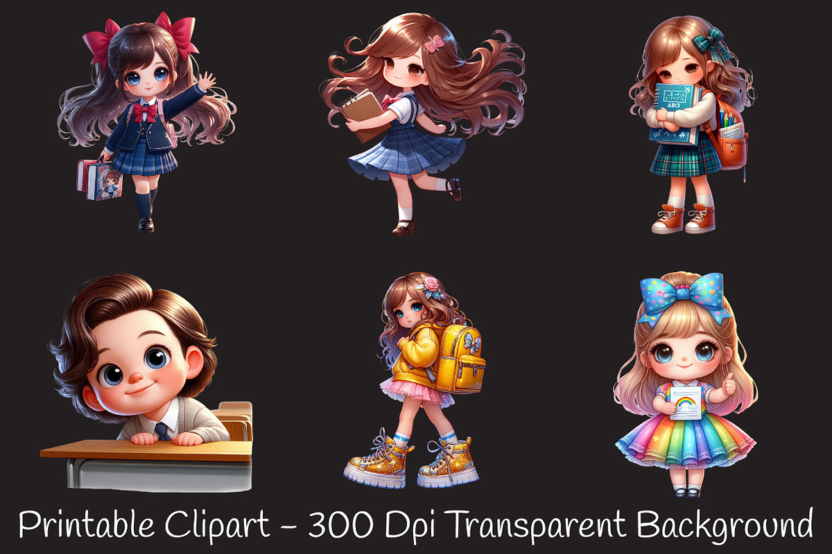 Back To School Cute Doll Sublimation, an Illustration by RobertsArt (Photo 5 of 7)