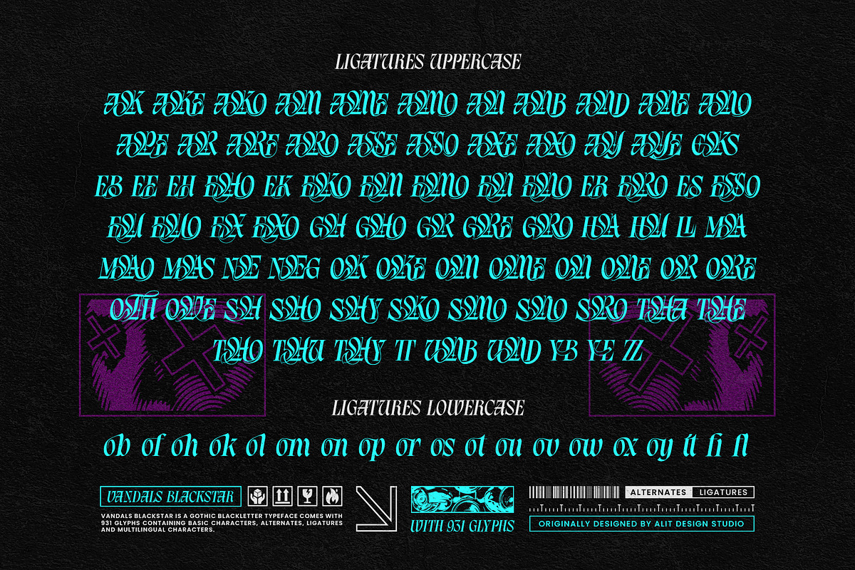 Vandals Blackstar Typeface, a Blackletter Font by alit design (Photo 18 of 20)