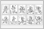 Dog Playing Sports Coloring Pages, a Sport Illustration by Lamia Emad (Thumbnail 3 of 5)