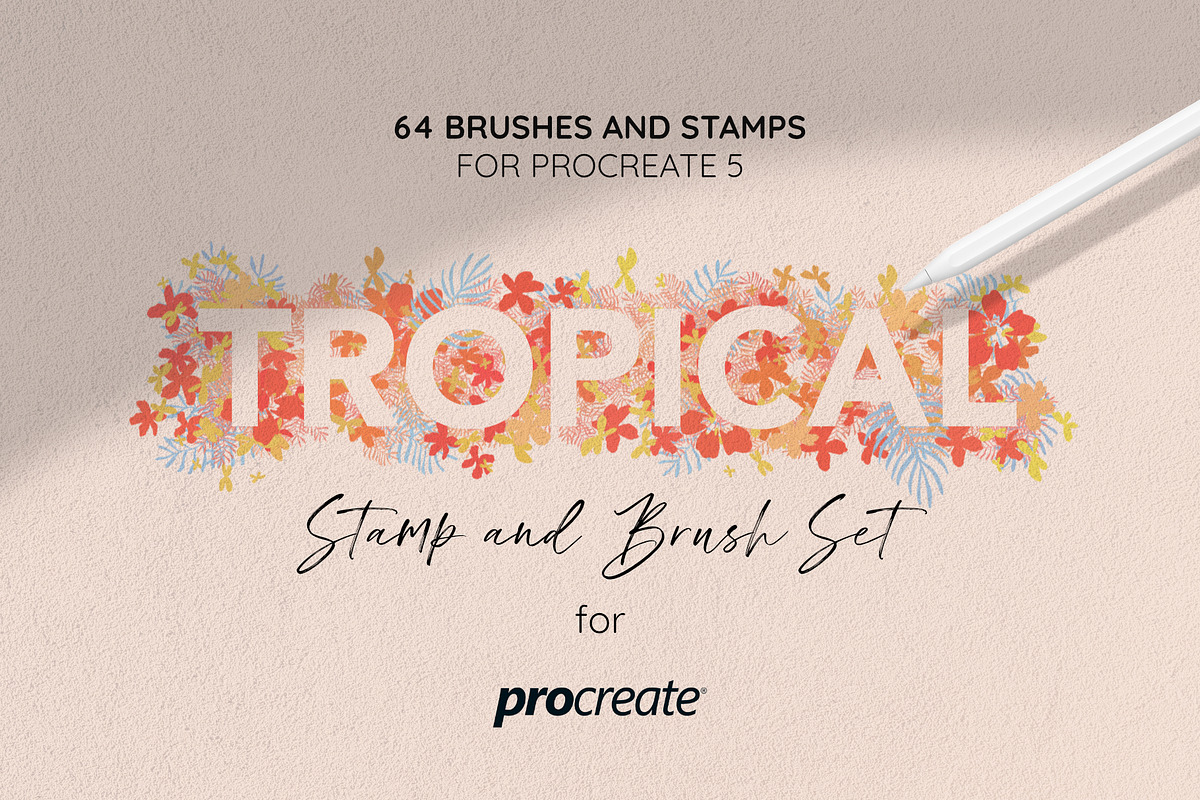 Procreate Tropical Summer Brush Set, a Brush Add-On by Littlefield Design (Photo 2 of 16)