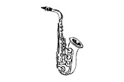 Saxophone Sketch SVG, a Graphic by PinkHouseCollection (Thumbnail 2 of 3)