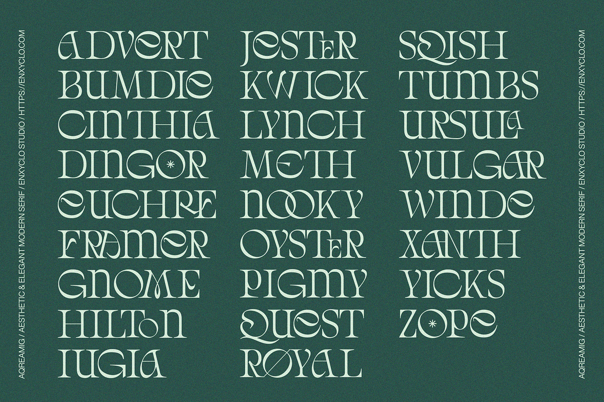 AQREAMIG — Luxury Ligature Serif, a Serif Font by Enxyclo Studio (Photo 14 of 25)