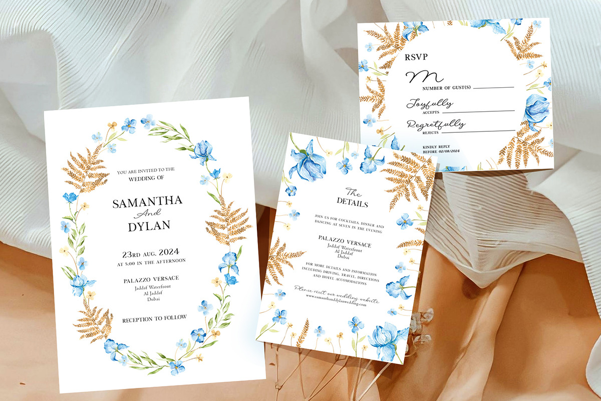 Delicate Wildflower Wedding set, an Invitation Template by Artberriez (Photo 1 of 5)