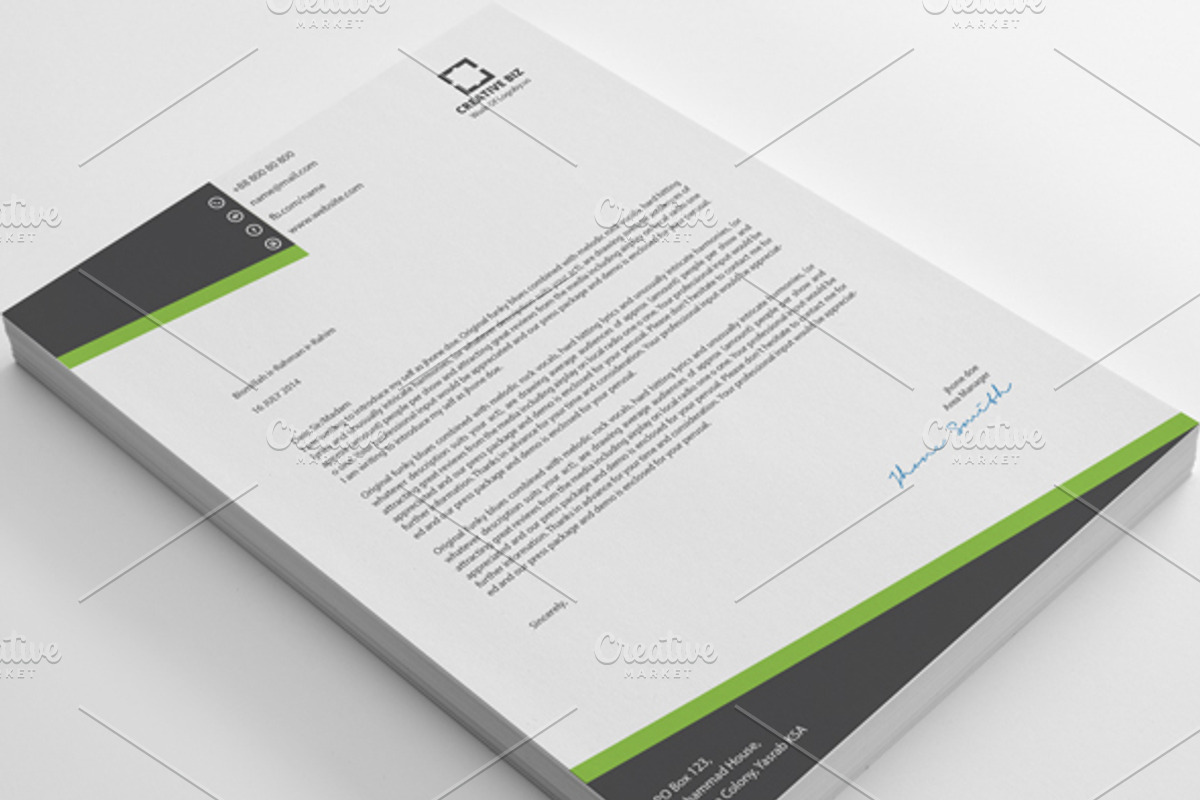 Creative Business Letterhead, a Stationery Template by shujaktk (Photo 3 of 5)