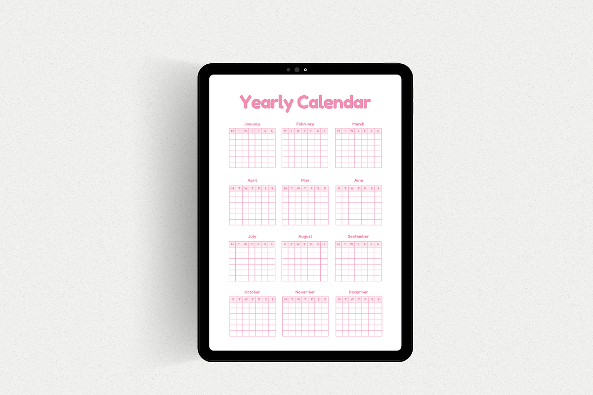 Undated Yearly Calendar Printable, a Stationery Template by The Chaos Project (Photo 5 of 10)