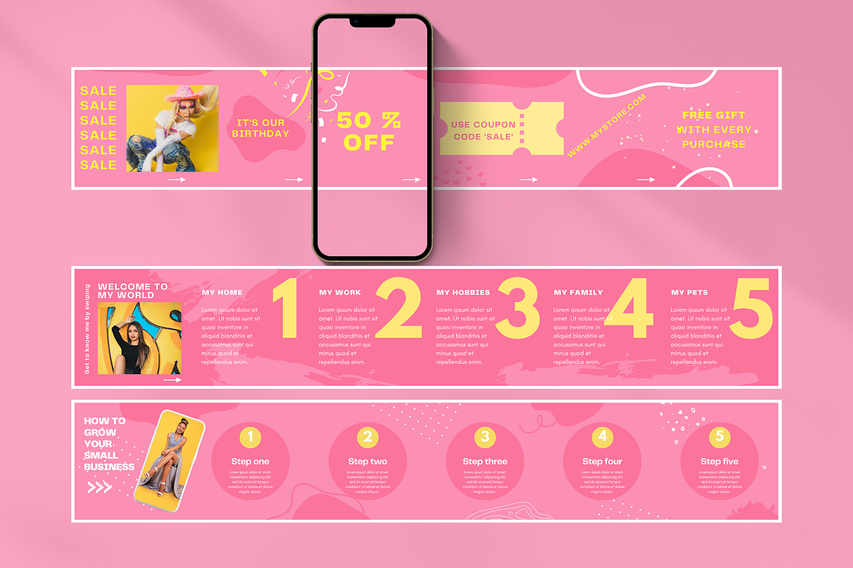 Colorful Instagram Carousel Bundle