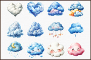 Clouds Simple Drawing Clipart, an Illustration by Sublimation Artist (Thumbnail 3 of 6)