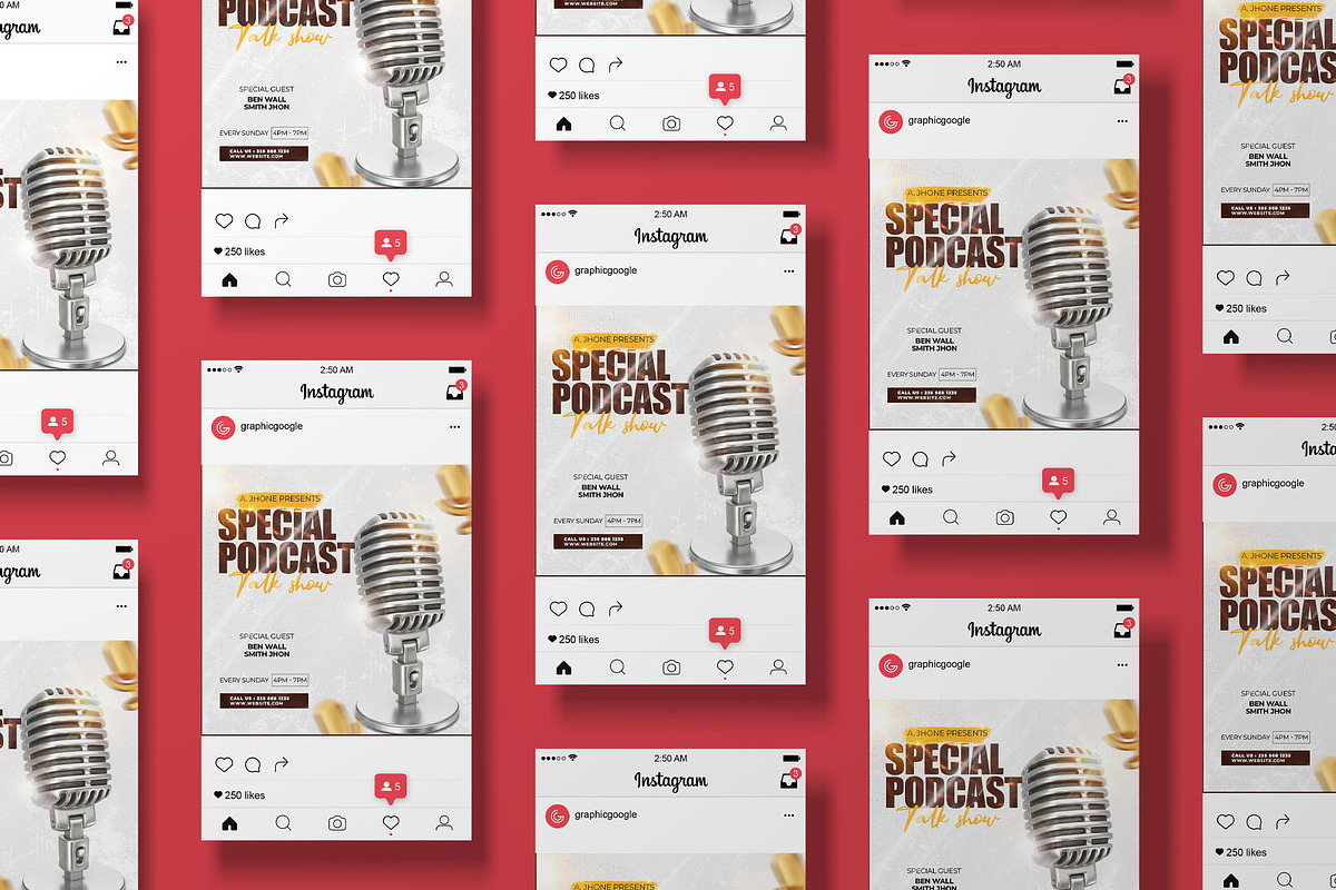 podcast  banner for social media, a Social Media Template by graphic bakers (Photo 1 of 3)