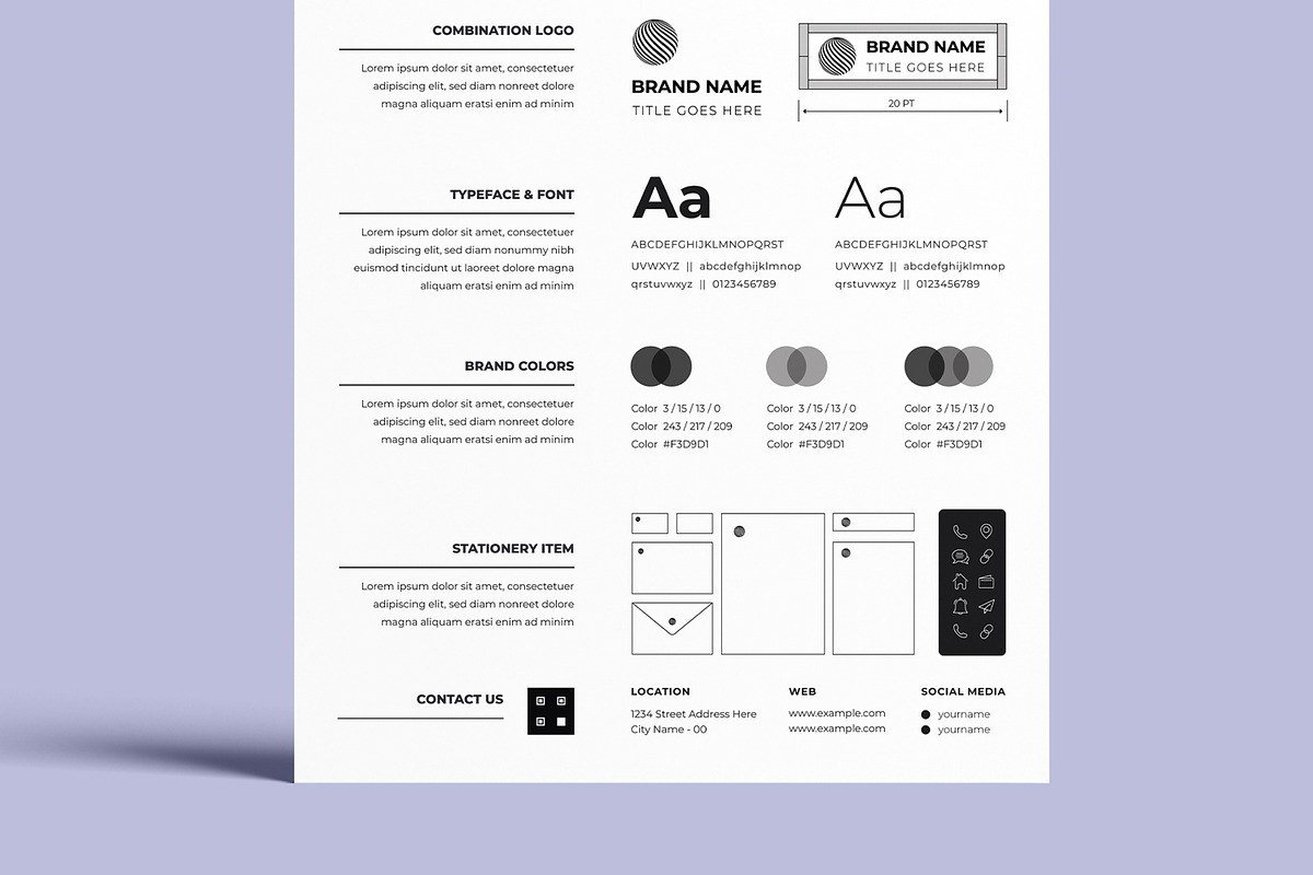 Brand Guidelines Poster Layout, a Poster Template by MightyDesign (Photo 5 of 8)