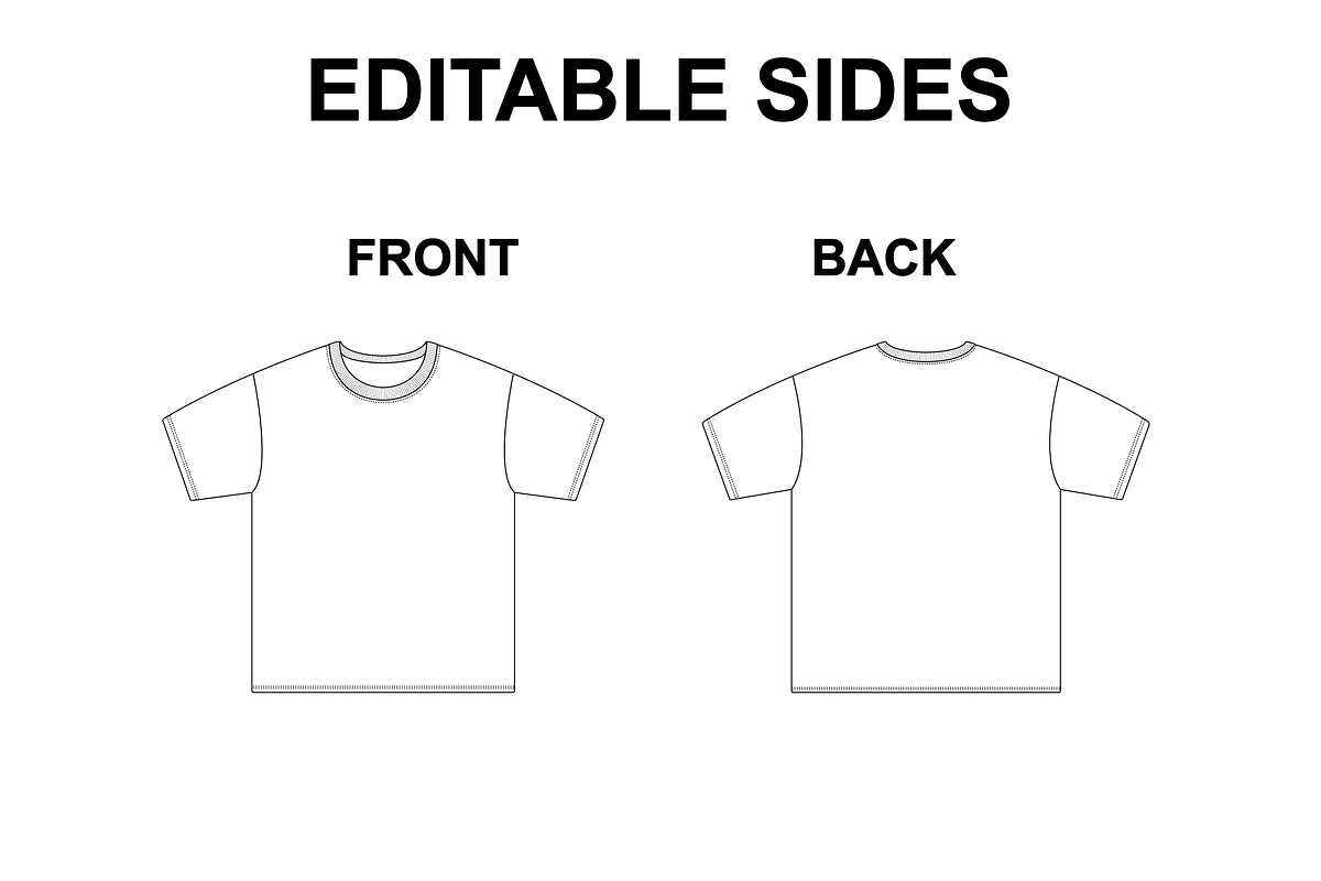 Oversize Tshirt Vector Flat Mockup, a Shirt Mockup by Infinity Mockups (Photo 2 of 8)