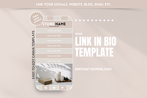 Beige Link In Bio Template