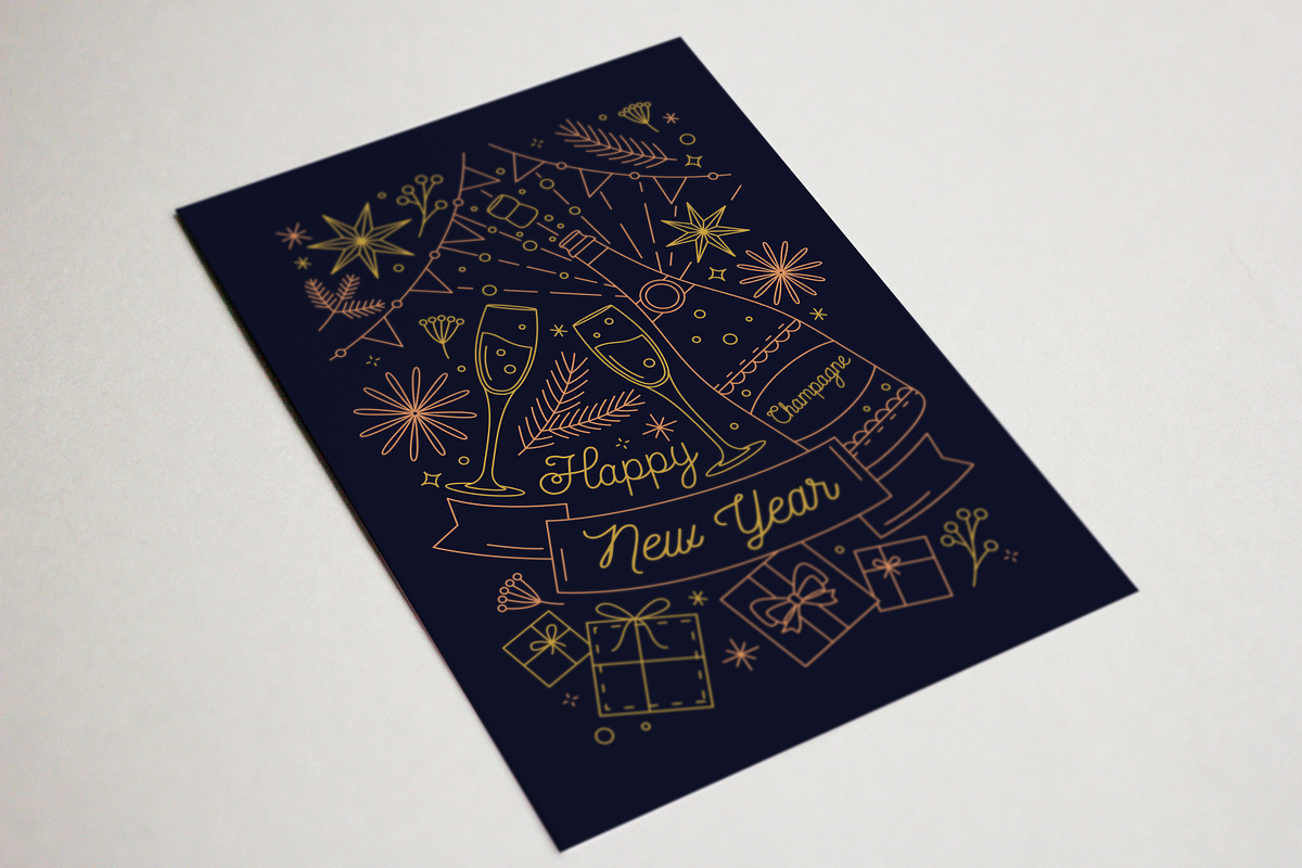Christmas and New year greeting card, a Card Template by Good Studio (Photo 9 of 9)
