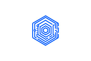Modern Hexagon Tech Logo, a Branding & Logo Template by Vectorium Studio